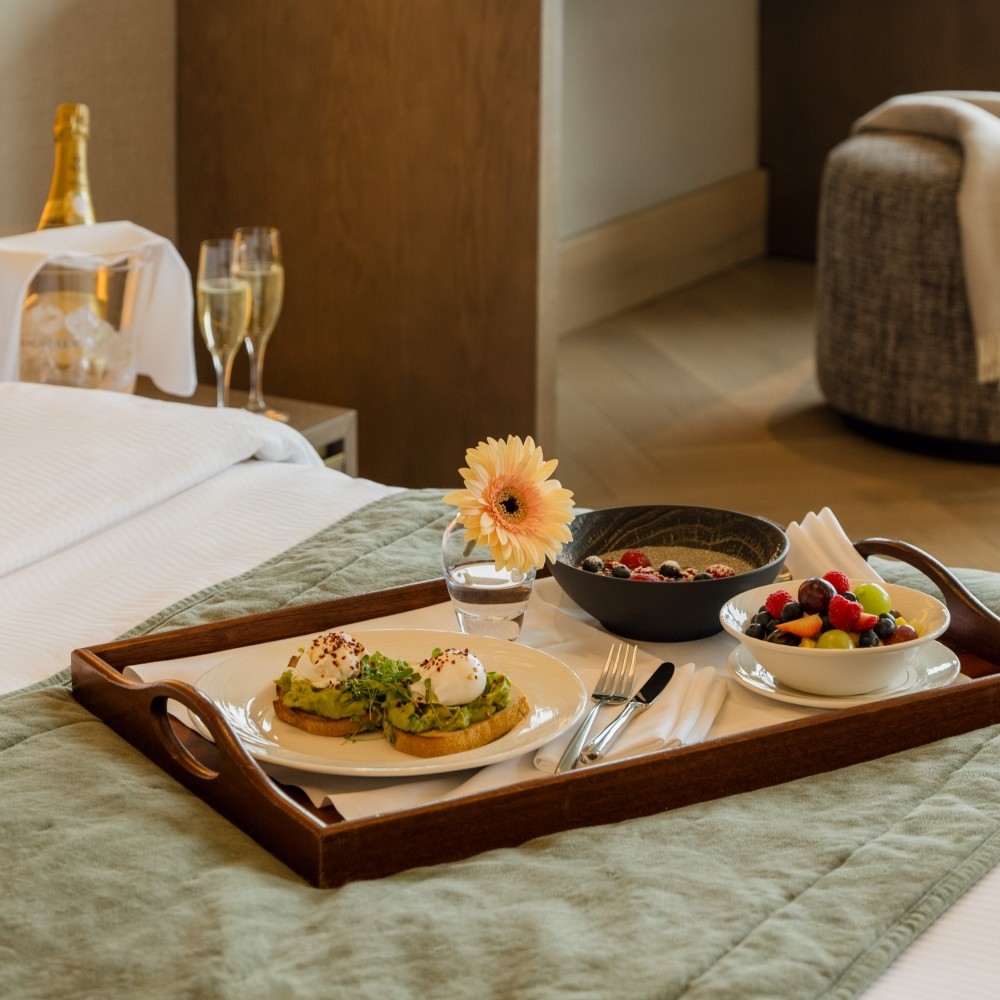 Guests can order breakfast in-room while indulging in the excellent room views.